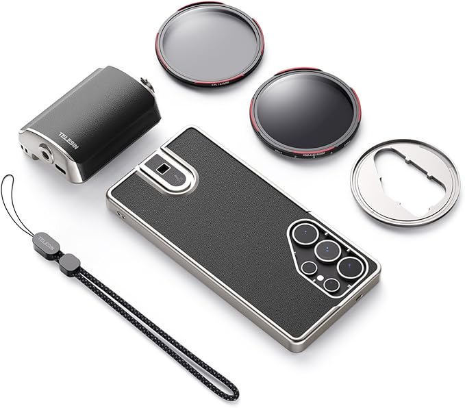 TELESIN Fun Shot Mastergrip Phone Camera Grip Photography Kit (Grip + Phone Case + 67mm VND Lens+67mm CPL Filter Lens) for Samsung Galaxy S25 Ultra, Comfort Ergonomic Professional Master Handle Holder