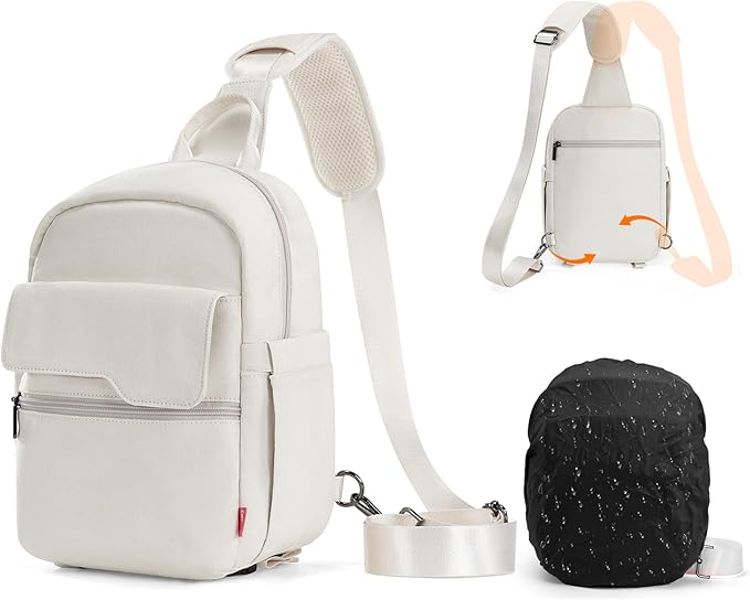 Cwatcun Camera Bag Crossbody Shoulder Messenger Camera Case, Lightweight DSLR/SLR/Mirrorless Photography Bag with Tripod Holder and Rain Cover for Canon, Nikon, Sony, Fuji Cameras, Lens Accessories