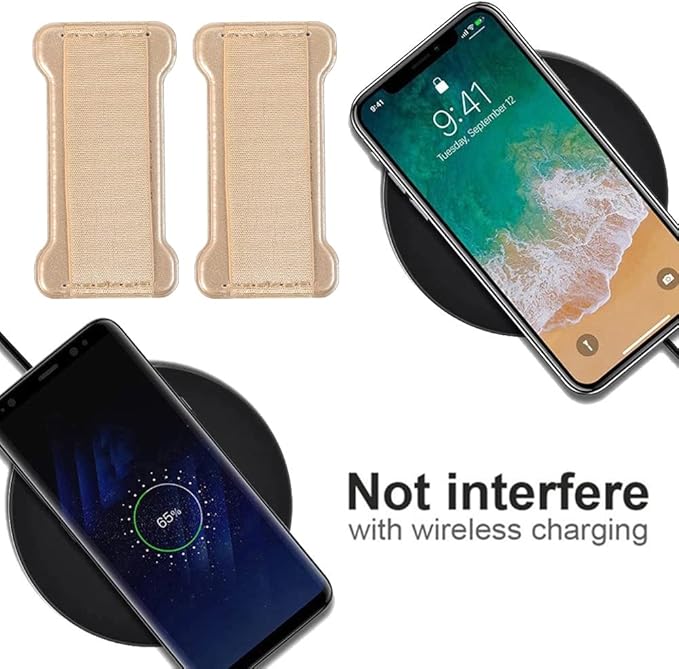 Phone Grip Holder for Hand, Universal Finger Strap Phone Holder, Finger Selfie Grip Compatible with Most Smartphones (Gold Purple) - 2Pack
