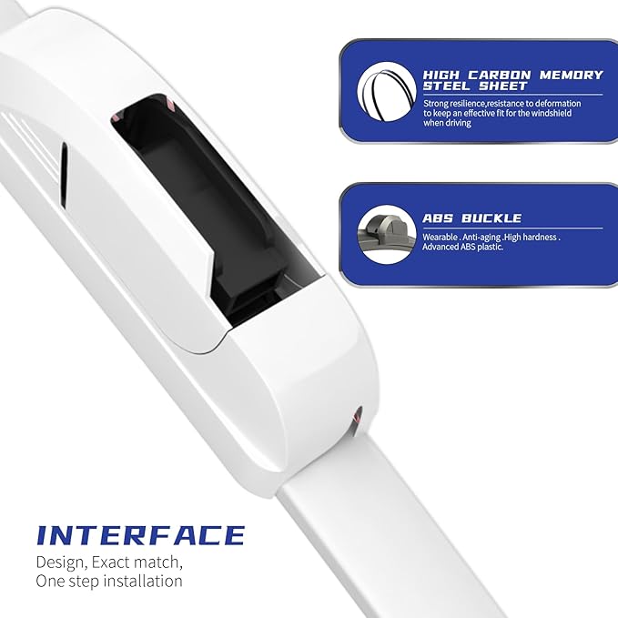 OEM QUALITY 26" + 17" Premium All-Seasons Durable Stable And Quiet White Windshield Wiper Blades (Set of 2)