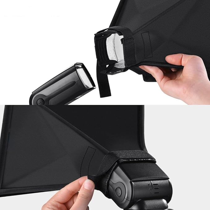 REFLEX CAMERA Universal Softbox Flash Diffuser 19×23cm (7.5×9in) for DSLR Camera Speedlite | Foldable Portable Light Modifier for Flash | Soft Even Lighting with Storage Pouch