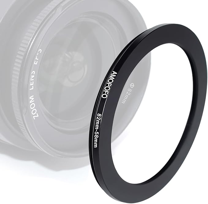 82mm to 58mm /82mm-58mm Step-Down Ring Filter Adapter for All Brands UV,ND,CPL,Metal Step-Down Ring Adapter