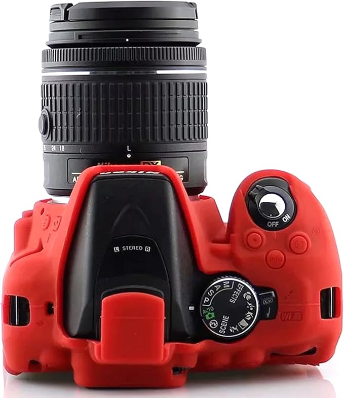 Professional Secure Silicone Camera Case Cover Housing Body Skin for Nikon D5300 Digital SLR Camera (Red)