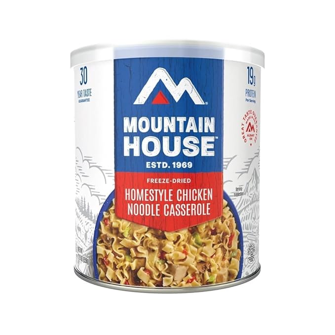 Mountain House Freeze-Dried Homestyle Chicken Noodle Casserole #10 Can – 10 Servings per Can – Emergency Survival Canned Food for Camping, Hiking & Backpacking – Long-Term Storage Meal – 30-Year Taste Guarantee – Pack of 6 – Made in USA