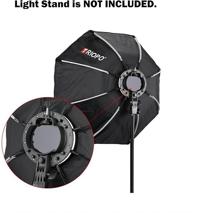 Triopo KX90 Soft Box 35.4in/90cm Softbox with Honeycomb Grid, Octagon Umbrella Photography Softbox for Godox V1 V1Pro AD200Pro AD200ProII Round Head Flash Speedlite Speedlight Soft Box Light Diffuser