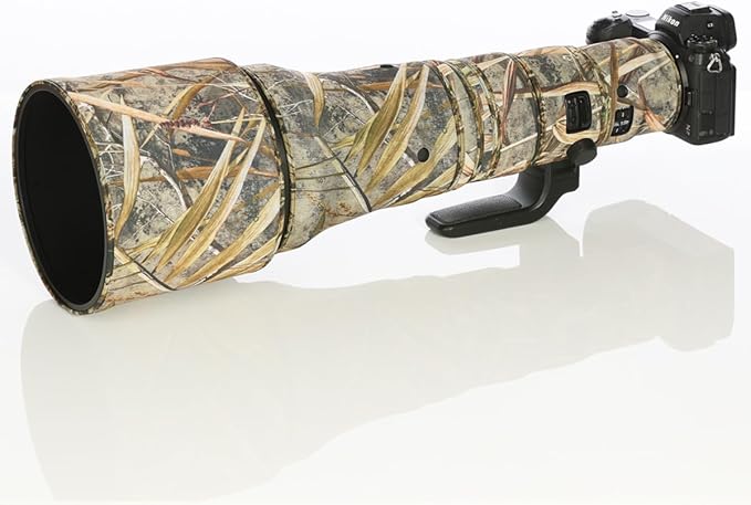 CHASING BIRDS Lens Camouflage Waterproof Coat for Nikon Z 800mm f/6.3 VR S Rainproof Lens Protective Cover Version IV (Reed Camouflage, with 1.4X and 2.0X TC)