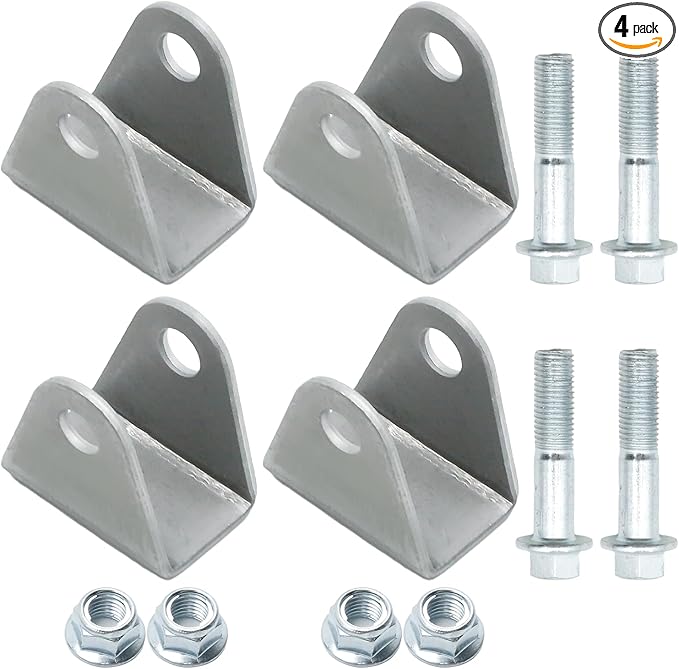 Anxingo 4Pcs Shock Mount, Weld On Shock Mounts Bracket, Steel Base Shock Absorbers Suspension Bracket Mounting for Motorcycle Dirt Pit Bike ATV Go Kart
