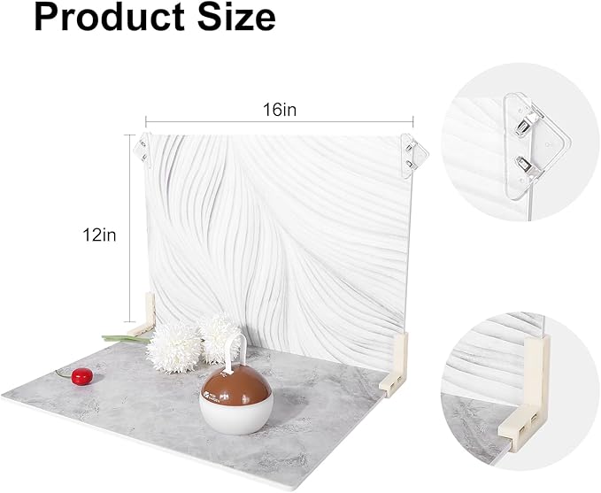 Photo Backdrop Board 16x12 Inch, Waterproof Product Photography Boards 7pcs 14patterns Table Top Food Background Kit - Flat Lay Props for Jewelry, WEFAMALEII (14 Colors)