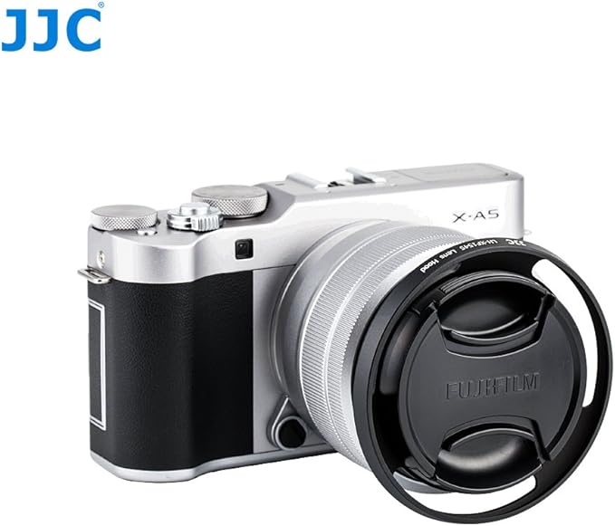 52mm Screw in Lens Hood Shade Cover for Fujifilm Fuji Fujinon XC 15-45mm F3.5-5.6 OIS PZ Lens on Camera X-T30 II X-T20 X-T10 X-T200 X-T100 X-A7 X-A5 X-A10 X-E3 X-E2 X-S10 X-T4 X-T3 X-T2 Xpro3 Xpro2
