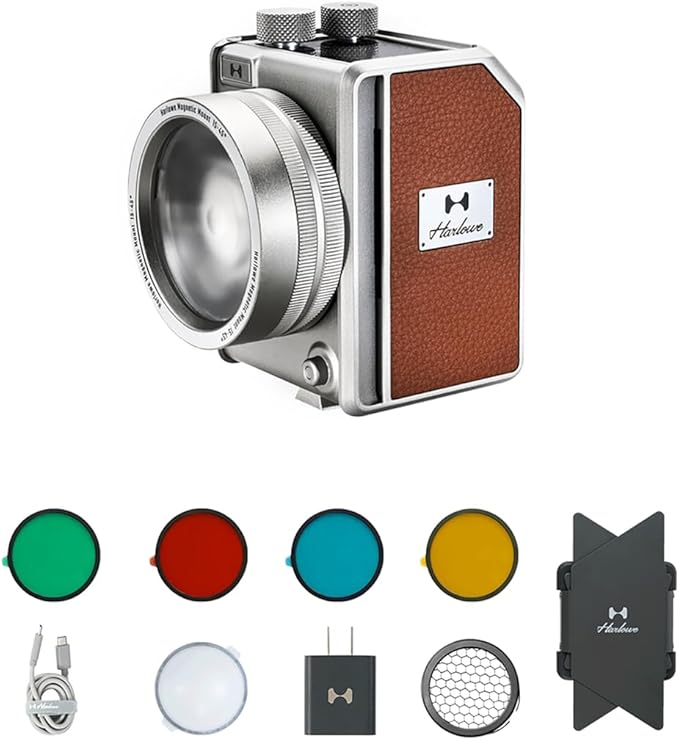 Harlowe Mini II Photography Lighting Standard Kit 20W - Portable Bi-Color LED Camera Light 2700K-6500K - Magnetic Mount System, Adjustable Beam, V-Mount Compatible - Travel & Studio Video Lighting