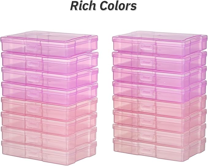 Party Club of America 4""x6"" Photo Storage Box with Handle photo and craft keeper storage box 16 Inner photo case Large Gradient, Pink Series