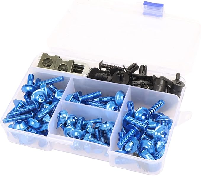 Motorcycle Fairing Bolt Kit Screws Fasteners Fixing Sportbike for Yamaha Honda Kawasaki Suzuki BMW, Mounting Kits Washers Nuts Screws Clips Assortment