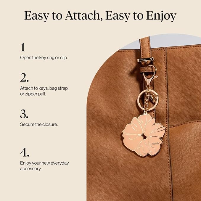 Kitsch Cute Keychain For Car Keys - Bag Charm for Handbags | Premium Zinc Alloy & Enamel Paint | Durable, Lightweight, Stylish Kawaii Keychain Charm, Teen Girl Gifts Trendy Stuff- Terracotta Scrunchie