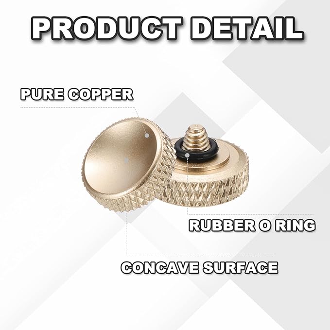 PATIKIL Camera Shutter Button, 4 Pack 12mm Concave Surface Shutter Release Buttons Pure Copper Camera Button for Nikon for Fujifilm for Leica DSLR/SLR, Matte Gold