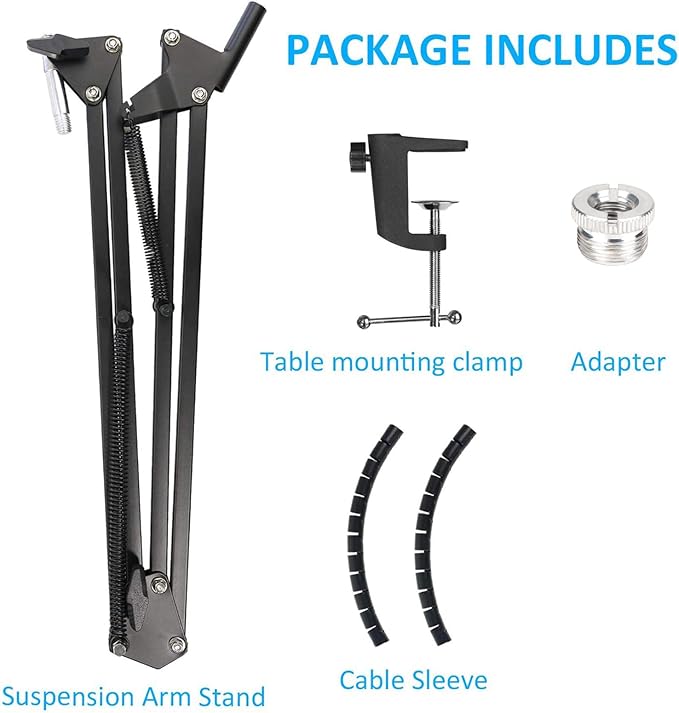 Mic Arm for HyperX QuadCast - Professional Boom Arm Compatible with HyperX QuadCast S and QuadCast Microphone, Adjustable Scissor Microphone QuadCast Boom Arm by YOUSHARES