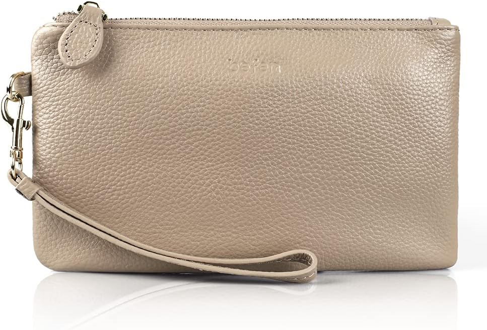 befen Genuine Leather Wristlet Clutch RFID Blocking Bag Cell Phone Wallet Purse Wristlet Wallet Purses and Handbags for Women