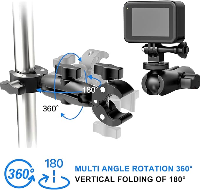Super Clamp Double Camera Clamp, Crab Plier Clip Bracket Monitor Magic Arm Adapter for Desk Photo Studio Light Stand, Photography Reflector, Photo Boom Stand, Cross Bars, Pole Stick Shoot Accessories