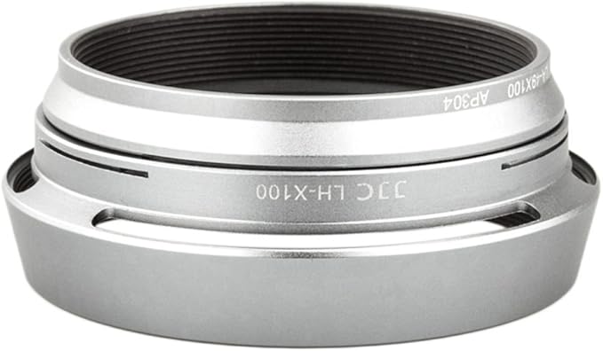 JJC LH-JX100 Silver Metal Lens Hood Adapter Ring for Fujifilm X100 X100S X100T Replace AR-X100