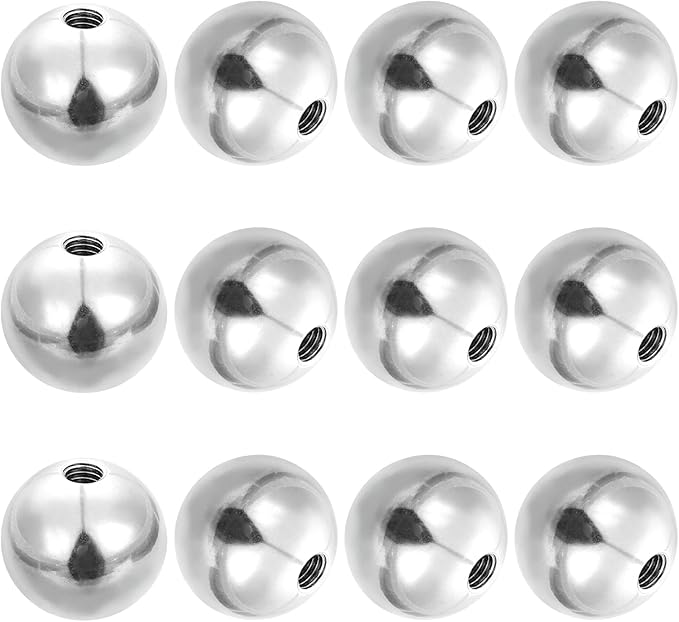 PATIKIL 12Pcs 20mm Ball Nuts Knob, M5 UNC Female Threaded Steel Swivel Ball Joint Adapter Converter for Super Clamp Camera Hot Shoe Mount Light Tripod Phone Holder, Silver