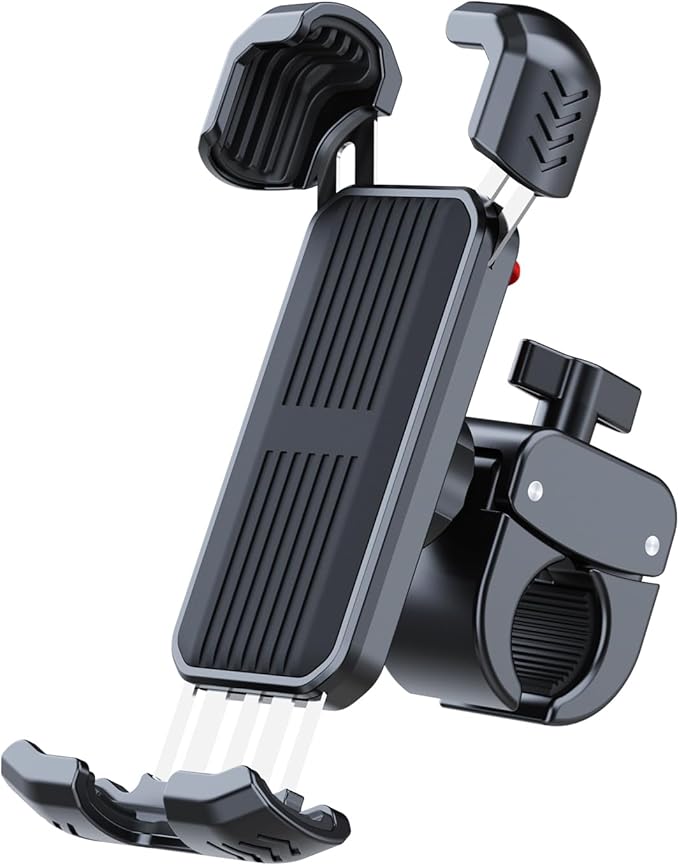 Bicycle Phone Holder,Bike Cell Phone Holder for iPhone 16 15 14 13, Galaxy S24 S23 & 4.5-7" SmartPhone,360° Rotatable Handlebar Phone Mount for Scooter ATV Road Mountain Bike Golf Car Navigation