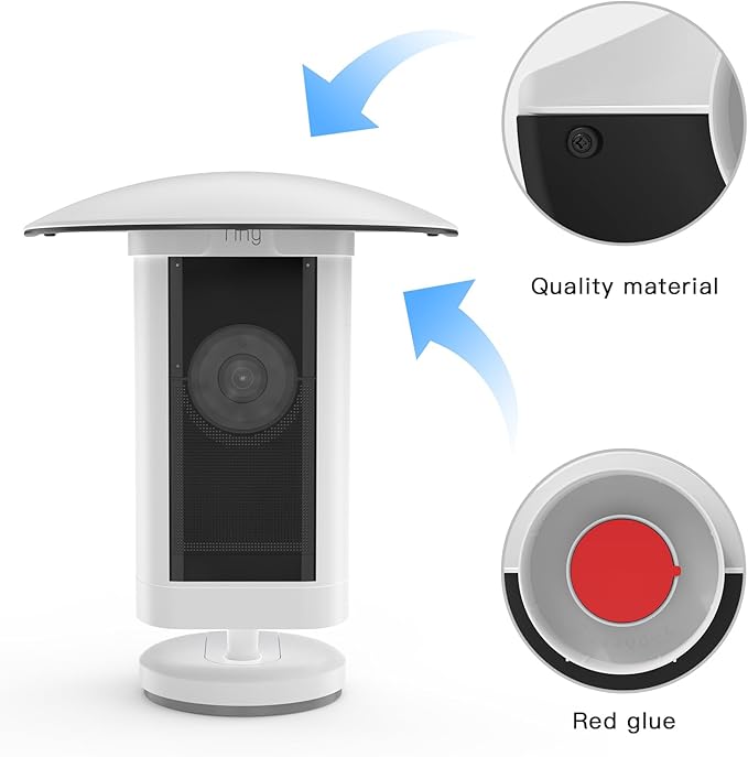 TIUIHU Sun Rain Shade Camera Cover Shield Cover Shield for R i n g Stick Up Cam Pro (White)