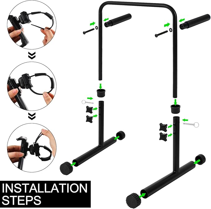 Leinuosen 24.4 Inch Handle Bar for Walking Pad Only with Phone Holder Stainless Steel Increase Height Walking Pad Handle Bar Adjustable Handrail Height from 38.58 to 47.24 Inch