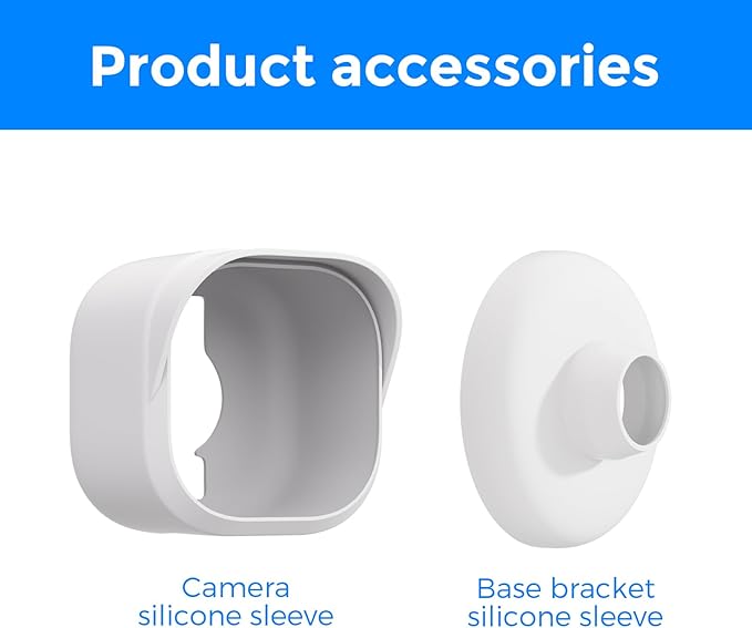 Camera Cover Compatible Blink Mini Silicone Skin Case, Anti-Scratch Protective Blink Mini Cover Bracket, Weather-Proof 360 Degree Protective Adjustable Indoor/Outdoor Small Mount (White)
