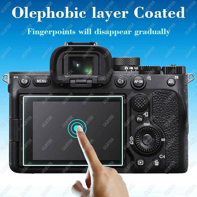 ULBTER Screen Protector for Sony A7 IV Alpha 7 IV A7IV A7M4 A74 & Hot Shoe Cover [3+2 Pack] Tempered Glass Cover 0.3mm 9H Hardness Anti-Scrach Anti-Bubble