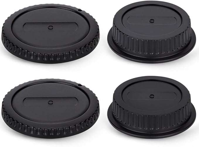 2 Pack EF EF-S Mount Body Cap Cover & Rear Lens Cap for Canon EOS 60D 70D 77D 80D 90D 2000D 4000D 5D Mark III IV 6D 7D Mark II 1DX Rebel T6 T7 T5 T1i T2i T3i T4i T5i T6i T6s T7i T8i SL1 SL2 SL3 & More