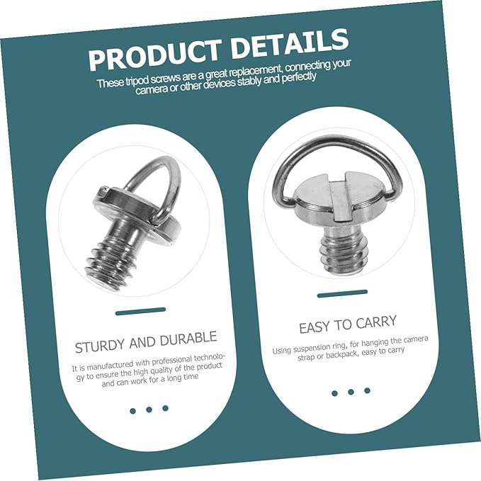 Generic D Ring Camera Mount Screws 1/4 Inch Tripod Adapter Screws for Camera Base