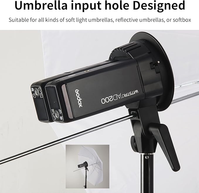 Godox AD-B2 Dual Tubes Light Head S-Type Bowens Mount Flash Twin Head Bracket to Install 2 Godox AD200 AD200Pro Pocket Flashes or Flashpoint eVOLV 200 Speedlight Together to Achieve 400W Power Output