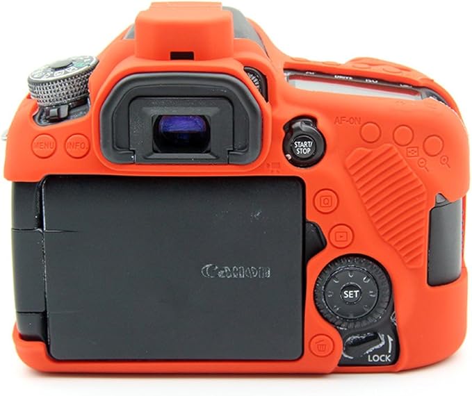 Professional Secure Silicone Camera Cases Bag Housing Rubber Body Skin for Canon EOS 80D Digital SLR Camera Protective Case (Red)