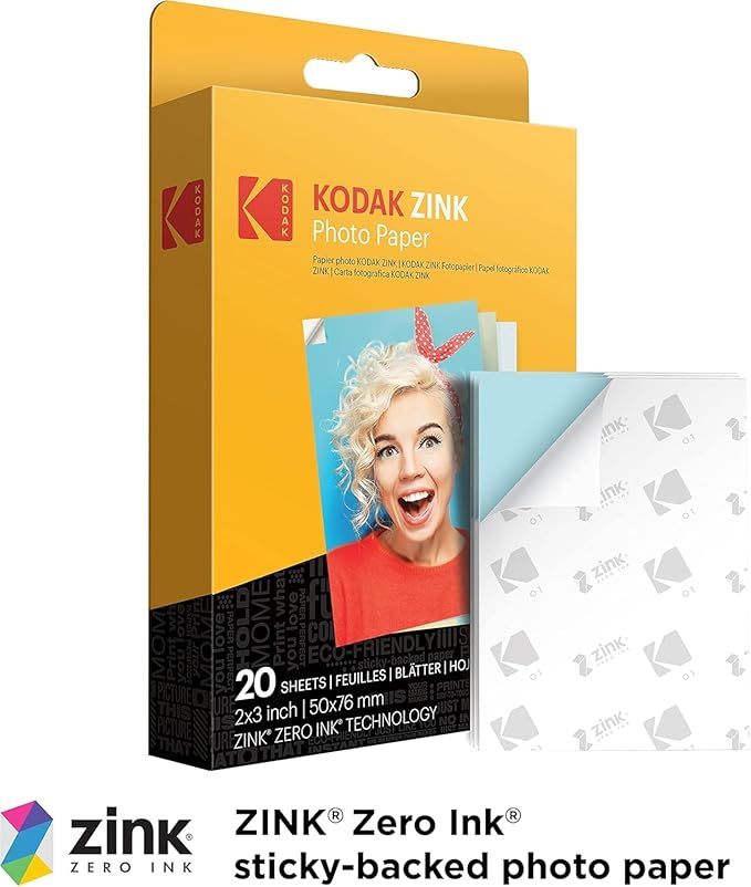 Kodak x Barbie Printomatic Full-Color Instant Print Digital Camera Barbie Gift Bundle (Signature Style)+ Barbie Case, Photo Album, Sticker & Hanging Frames, 50 Stickers + Zink Paper (20 Sheets)
