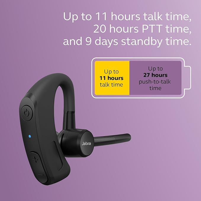 Jabra Perform 45 SE, Push-to-Talk Bluetooth Wireless Mono Headset, Noise-Cancelling Microphone, Works with Walkie Talkie app in Microsoft Teams, Zello and Zebra, Black
