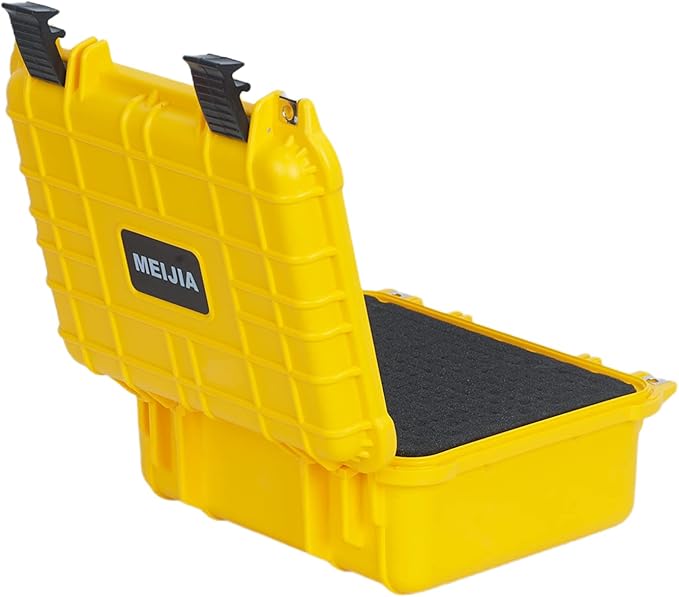 MEIJIA Portable All Weather Waterproof Protective Case,Hard Case,Camera Case With Customized Fit Foam,Fit Use of Drones,Camera,Equipments,Pistols,13.35 x11.63x5.98inches (Yellow)