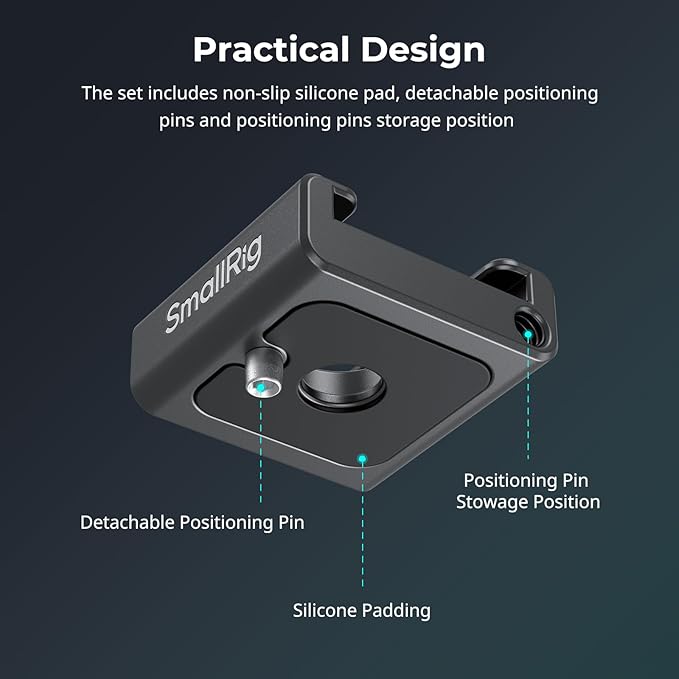 SmallRig Anti-Twist Cold Shoe Mount Adapter (2pcs) with 1/4"-20 Screws, for Flash LED Light Monitor Microphone, with Anti Twist Pins, Compatible with SmallRig Cage - 5032