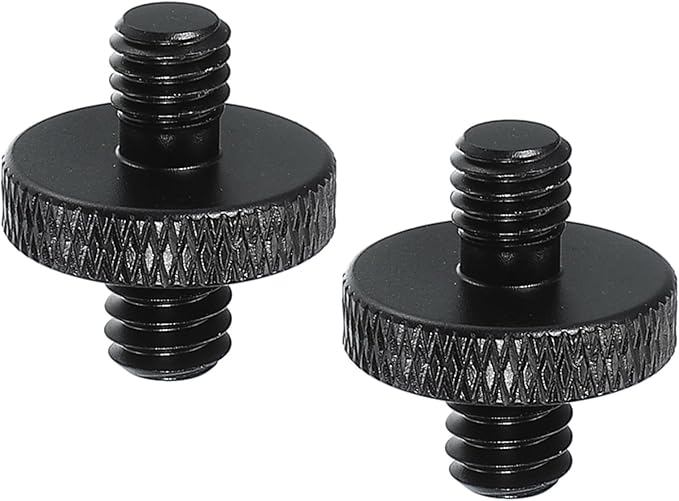 PATIKIL Tripod Screw Adapter 1/4" Male to M6 Male, 2 Pcs Tripod Nut Connectors Camera Mount Screw Camera Double Head Converter for Microphone Holder Magic Arms Accessories, 18 mm