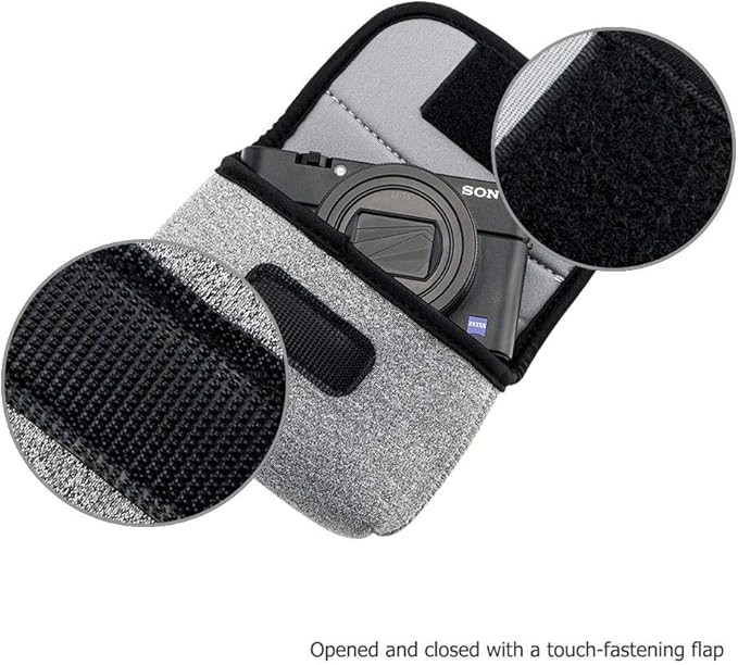 JJC Compact Camera Case Travel Pouch Sleeve for Sony ZV-1 II ZV1II ZV1F ZV-1F ZV1 RX100 VII VI VA Canon G7X G5X G9X SX740 Ricoh GR IV III Olympus TG-7 TG-6 TG-5 TG-4 Fujifilm XP130 XP140 XP90 & More