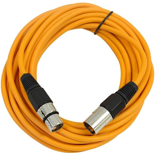 Seismic AudioSAXLX-25Orange6 Pack of 25-Feet Orange XLR Male to XLR Female Microphone Cables, Balanced