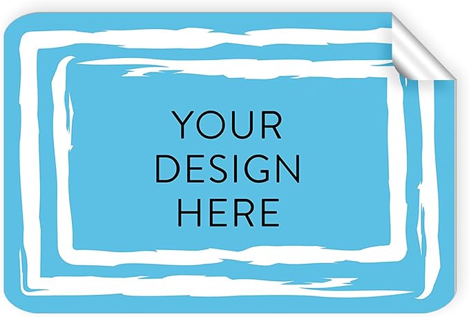 100 Custom Vinyl Stickers - Upload Your own Image, Text, Design, Logo - Personalized Logo Labels for Handmade, Packaging, Bottle, Jars, Candle, Brand Stickers (Blue Swirls, 6x4)