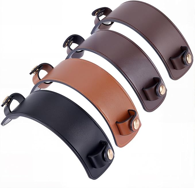 Beebeecraft 4 Sets Handbag Handle Wrap Covers PU Leather Shoulder Strap Pads Replacement Bag Strap Cushion Cover Protector for Pressure Relief Tote Bags Purse Handbag Handle Wrap Camera Travel