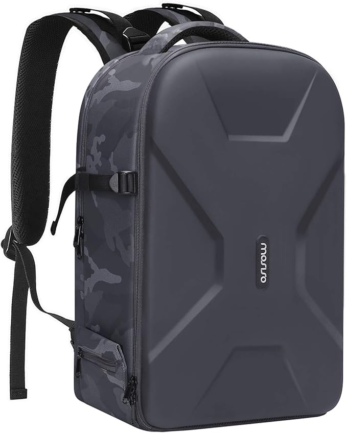 MOSISO Camera Backpack,DSLR/SLR/Mirrorless Photography Camera Bag Camouflage Waterproof Hardshell Case with Tripod Holder&Laptop Compartment Compatible with Canon/Nikon/Sony/DJI Mavic Drone, Gray