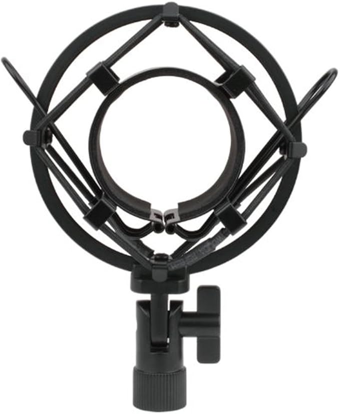 TH106 Black Spider Universal Microphone Shock Mount Holder Adapter Clamp Clip 48-51MM Large Diameter Studio Condenser Mic Anti-Vibration Mic Holder for AT2020 AT2500