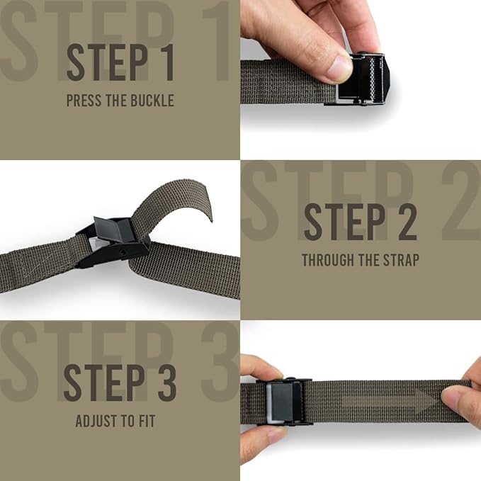 upperosey Trail Camera Straps, Game Cam Mounting Strap with Long-Lasting Alloy Buckle, 25mm Width* 6 ft. Long, 2-Pack, Brown