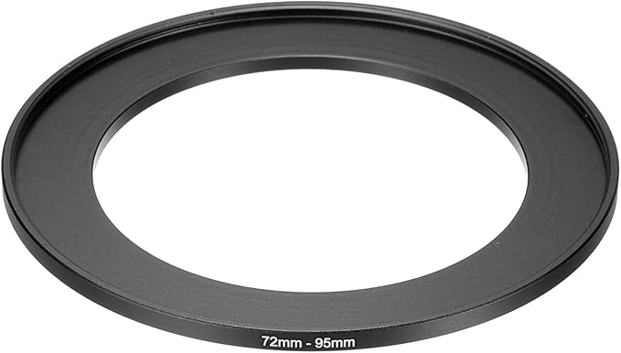 PATIKIL Step-Up Ring Adapter 72mm to 95mm, Filter Step-up Rings Camera Lens Filters Metal Ring Digital for ND IR DSLR Lenses, Black