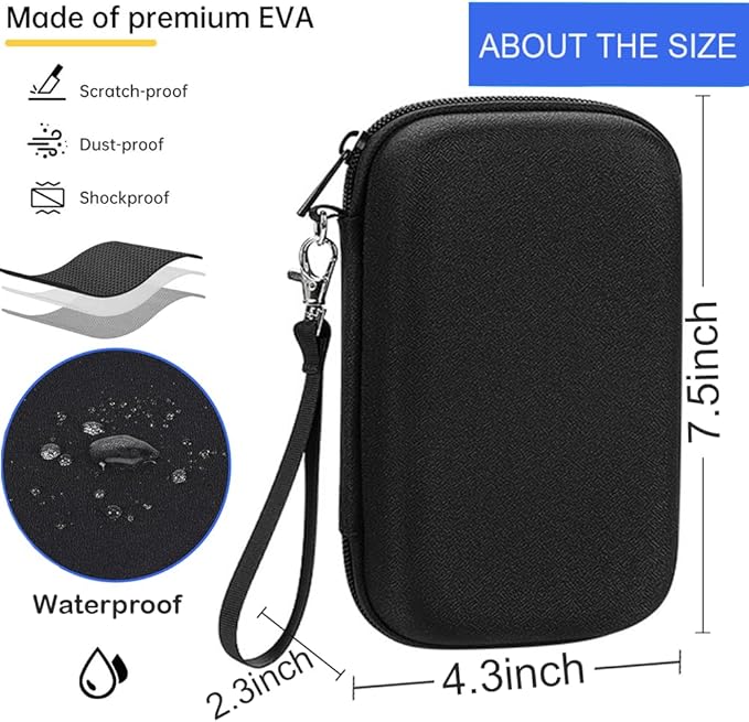 2Pack Hard Drive Carrying Case Storage Organizer Bag,Hard Travel Electronic Organizer Case for Power Bank Chargers Cables USB Flash Drive SD Card Mouse Electronic Accessories Bag(Black+Gray)
