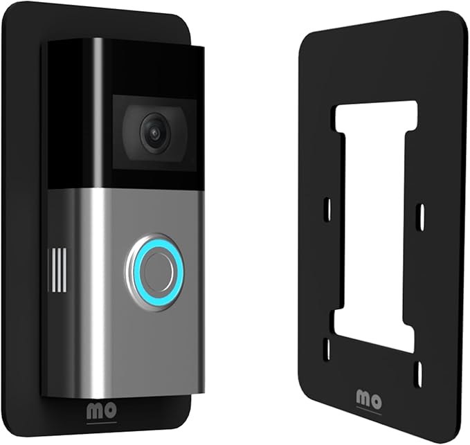 Non-Adhesive Wall Plate Compatible with RingDoorbell Battery Doorbell & Older 1/2/3/4 2nd Gen & 3 Plus Blank Plastic Plate Sits Between Bell & Wall Covers Holes Scratches