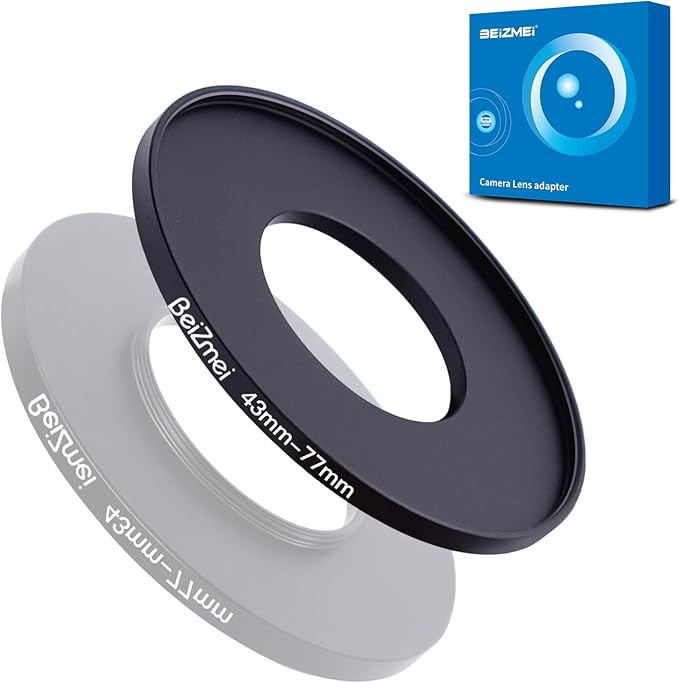 43mm to 77mm Camera Filters Ring,Filters Ring Compatiable All Brands Ø43mm Lens to Ø77mm UV ND CPL Camera Filter accessory.Made of CNC.
