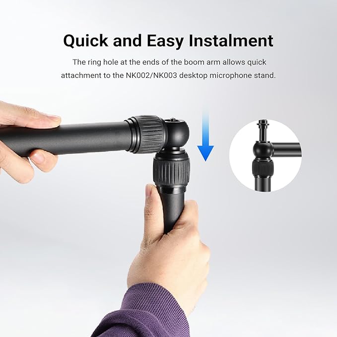NEEWER 2.8-4.9ft Horizontal Boom Arm Only for NEEWER NK002 & NK003 Overhead Desk Camera Mount Rig Webcam Stand, Telescopic Crossarm for Phone Holder LED Light Video Recording Streaming, NK009