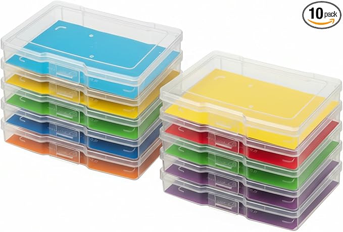 novelinks Transparent 4" x 6" Photo Storage Boxes - Photo Organizer Cases Photo Keeper Picture Storage Containers Box for Photos - 10 PACK (Clear)